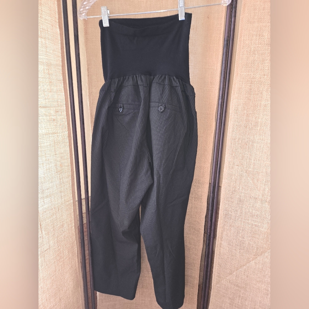 Women's Motherhood Maternity Black Pinstripe Pants Size XL - Picture 12 of 12